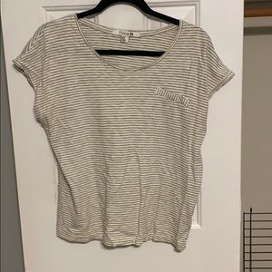 Black and white striped cropped T-shirt